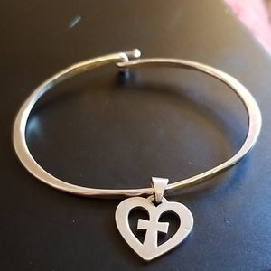 James Avery Bracelet with Cross in Heart Pendant